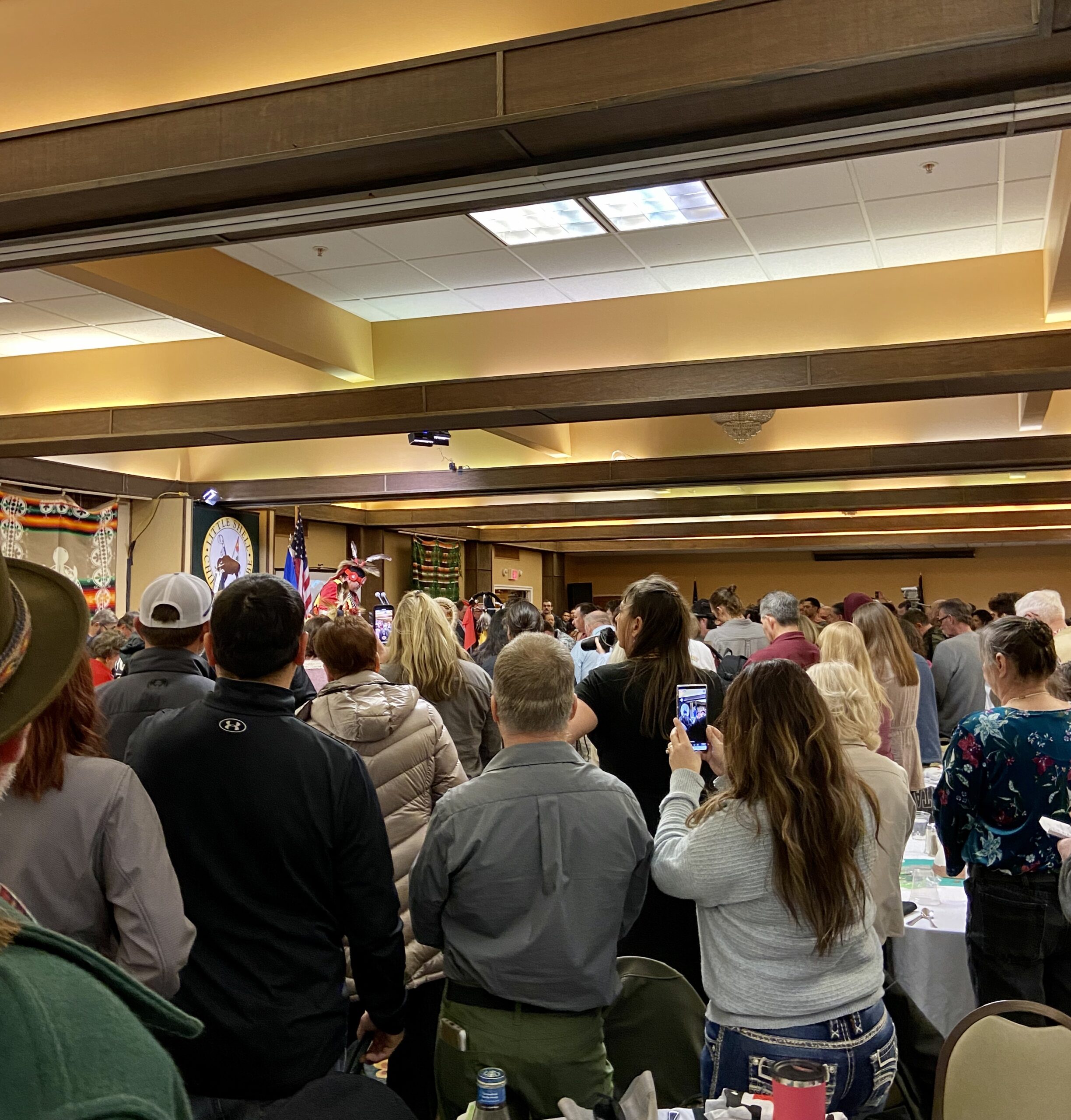 A packed room at the Little Shell federal recognition celebration.
Photo Courtesy of Katherine McCleary﻿